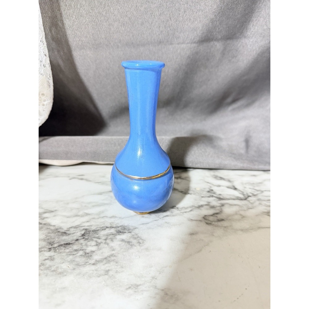 Avon Glass Flower Bud Royal Vase Blue Bottle Empty (3284)